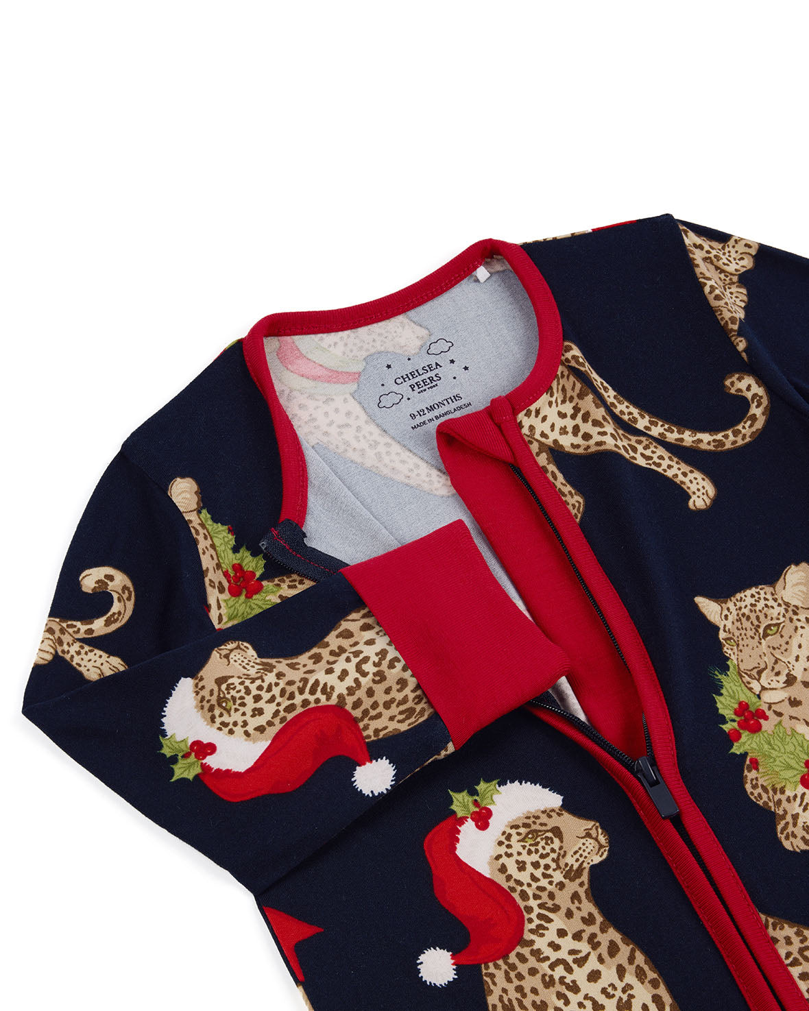 Baby Christmas Leopard Print Sleepsuit