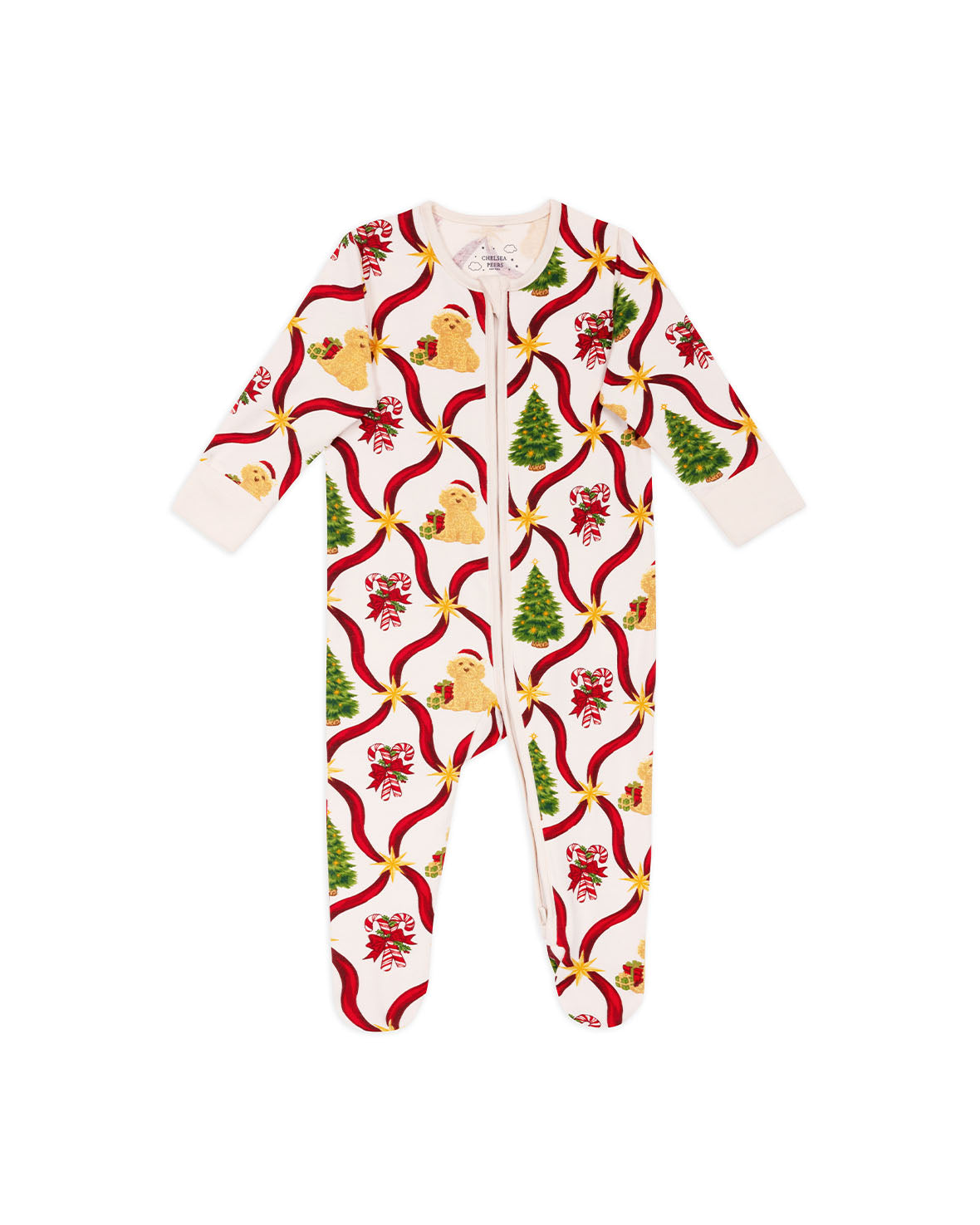 Baby Organic Cotton Christmas Tree & Dog Sleepsuit