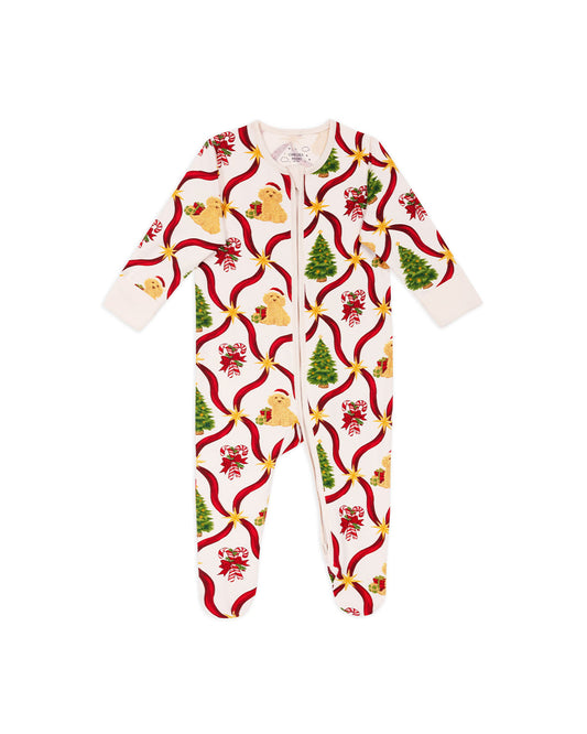 Baby Organic Cotton Christmas Tree & Dog Sleepsuit