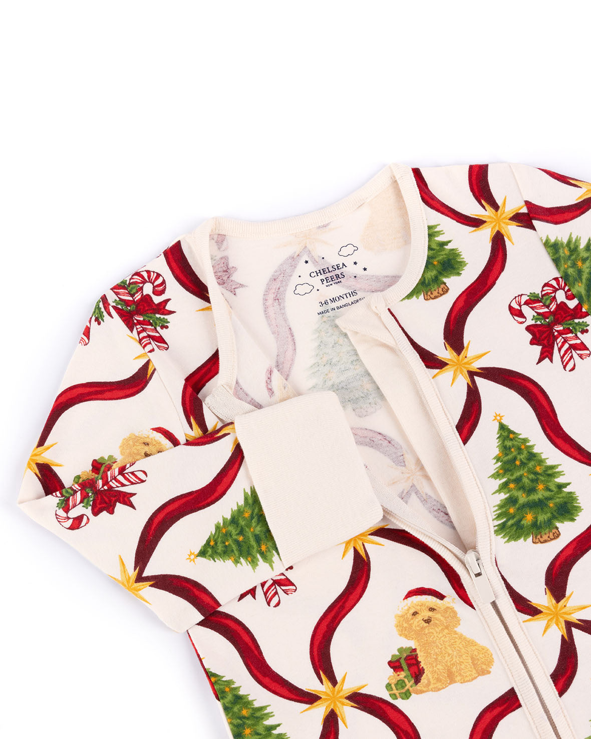 Baby Organic Cotton Christmas Tree & Dog Sleepsuit