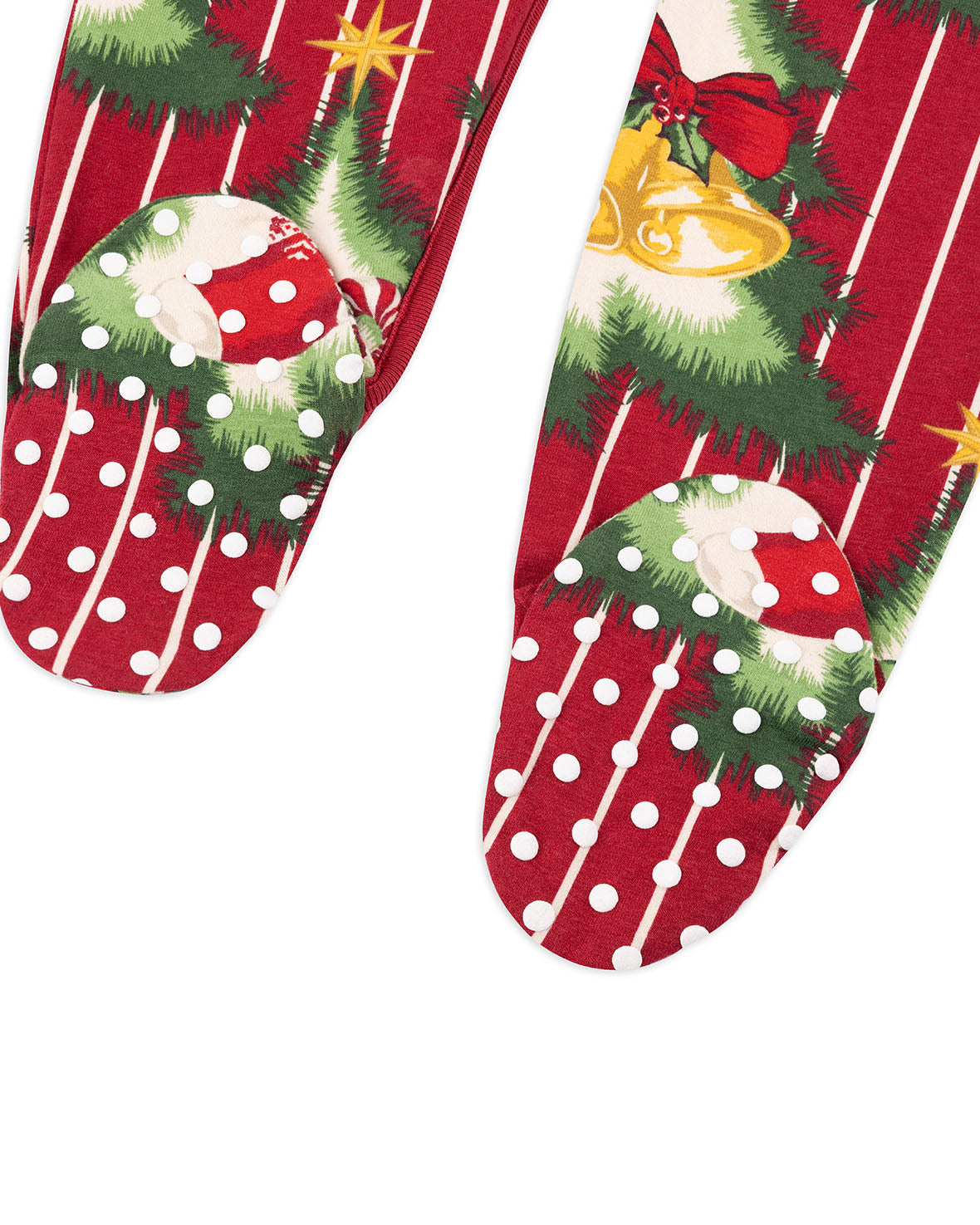 Baby Organic Cotton Christmas Tree Stripe Sleepsuit