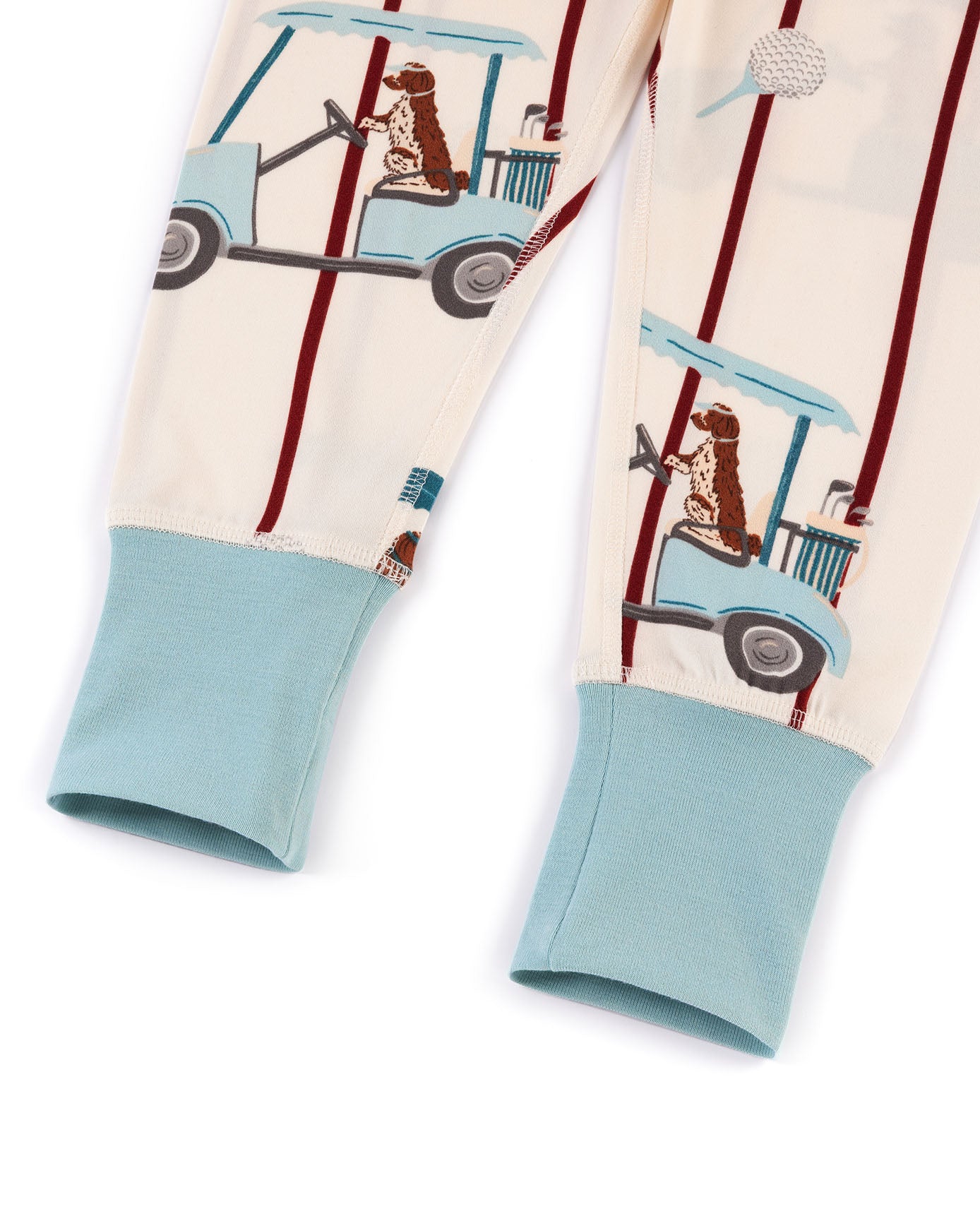 Kids Golf Dogs Stripe Print Long Pyjama Set