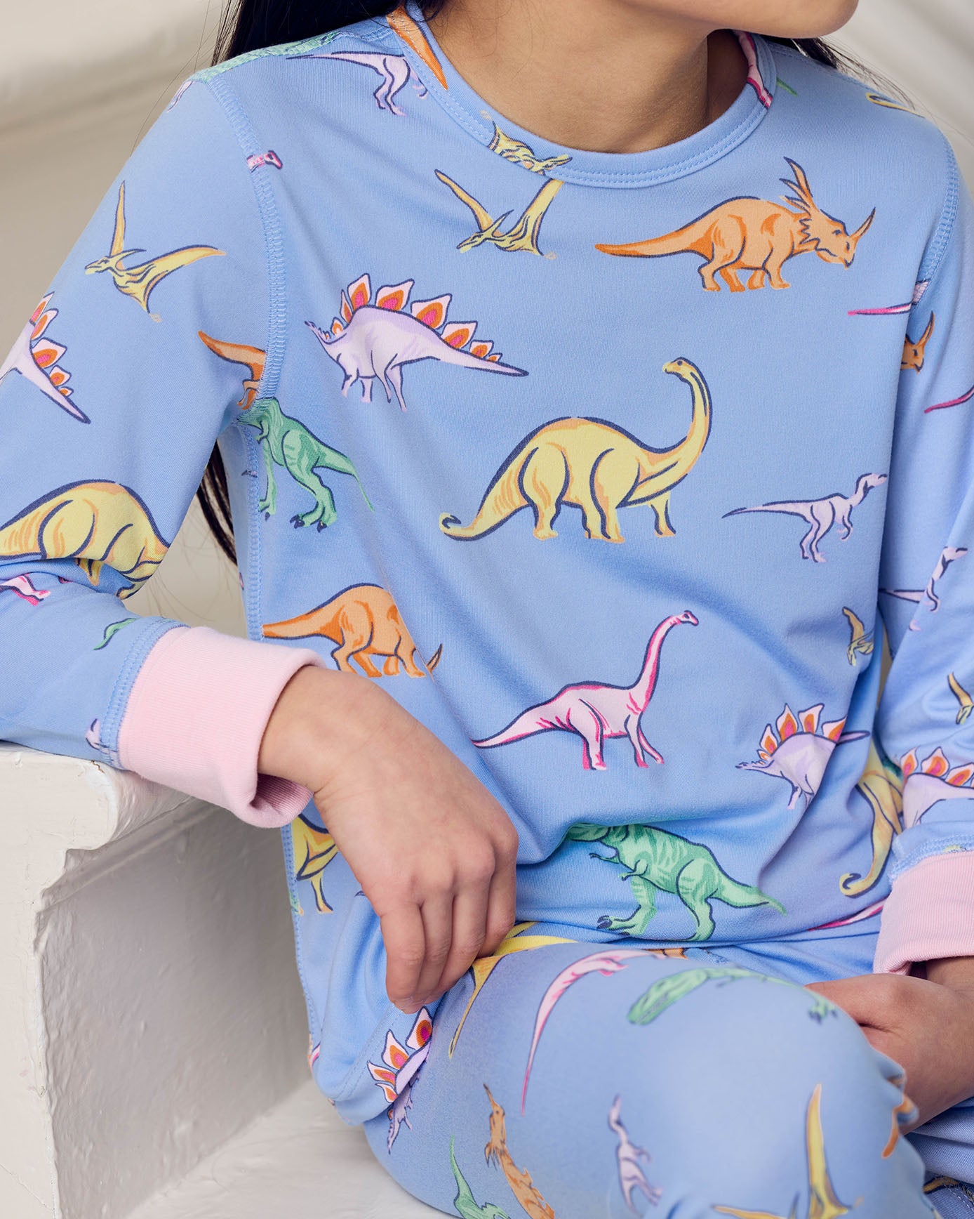 Kids Dinosaur Print Long Pyjama Set - Blue