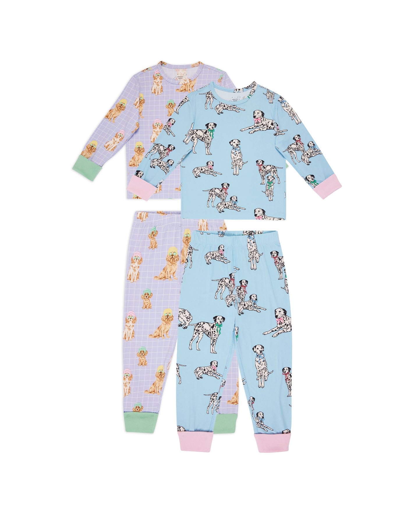 Kids Two Pack Spa Dogs / Dalmatians Long Pyjama Sets