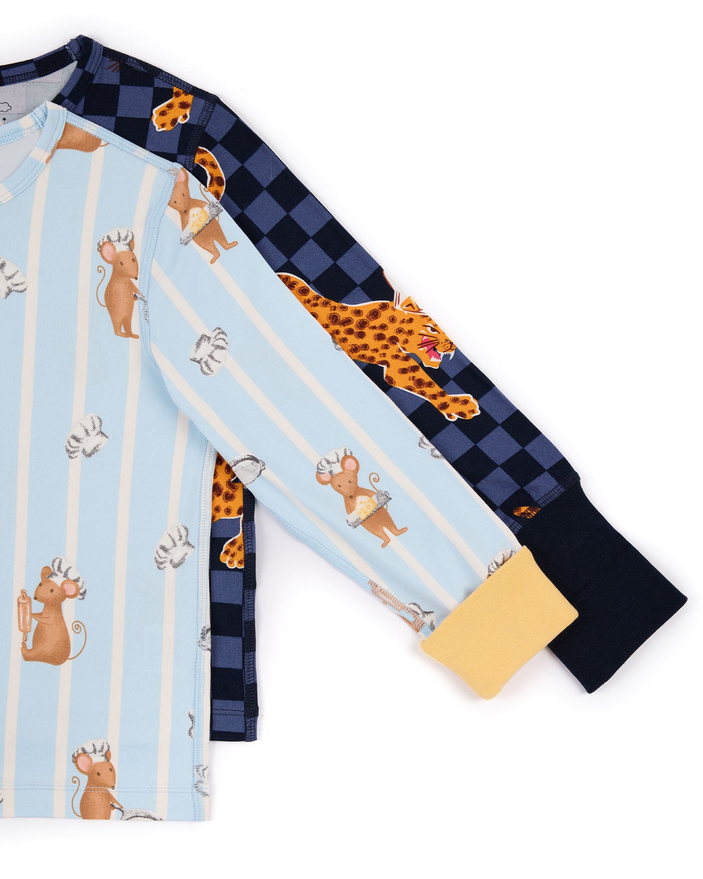 Kids Two Pack Leopard Chef /Mouse Chef Print Long Pyjama Sets