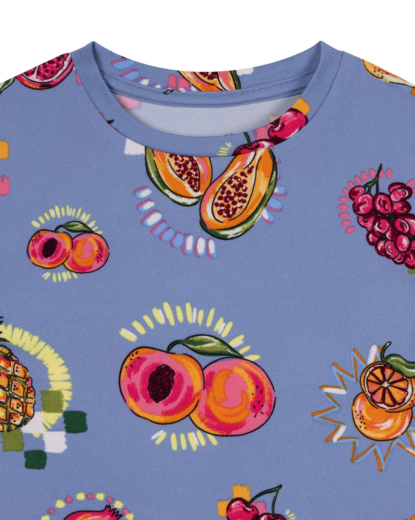 Kids Organic Cotton Fruit Party Print Short Pyjama Set