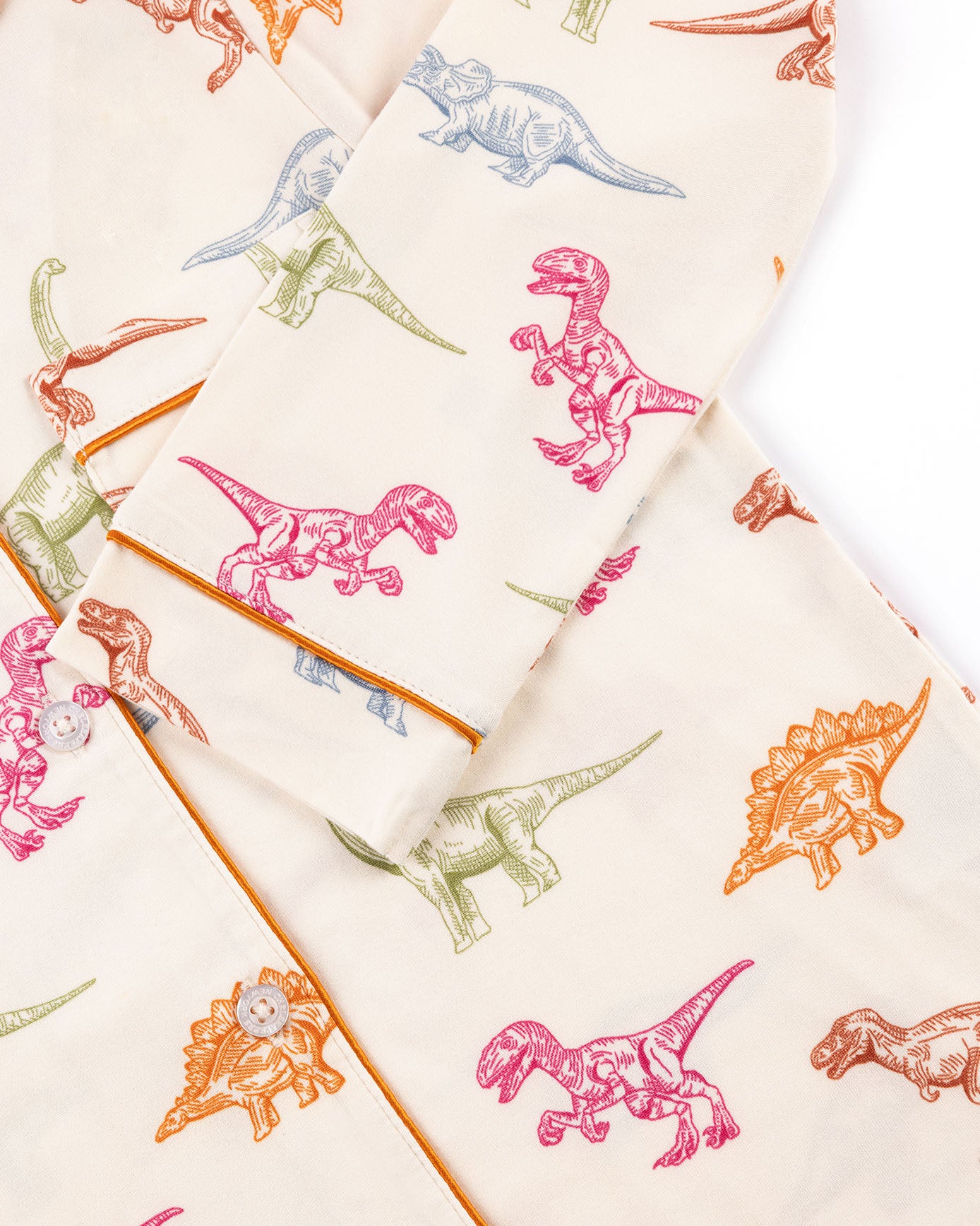 Kids Dinosaur Print Button Up Long Pyjama Set