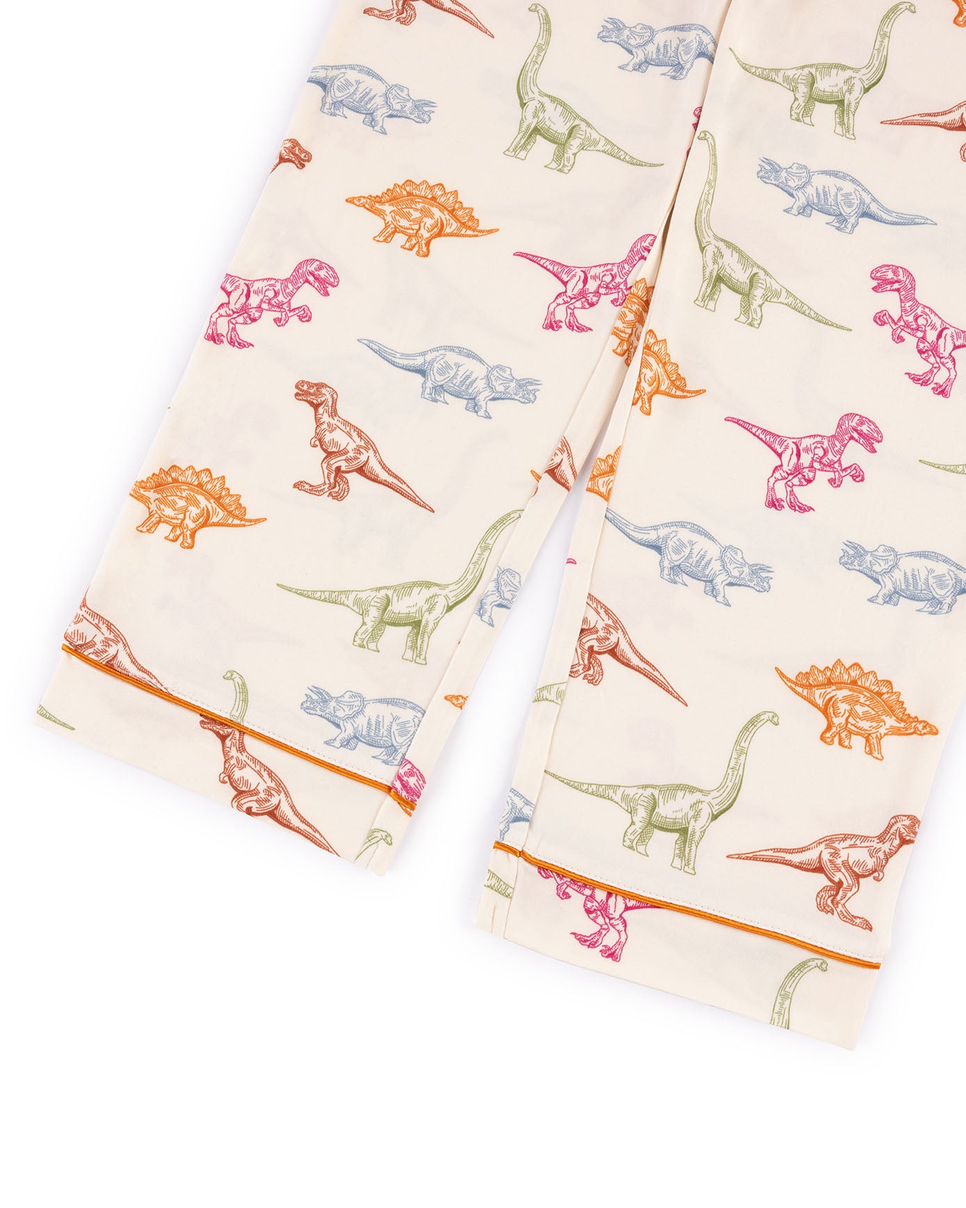 Kids Dinosaur Print Button Up Long Pyjama Set