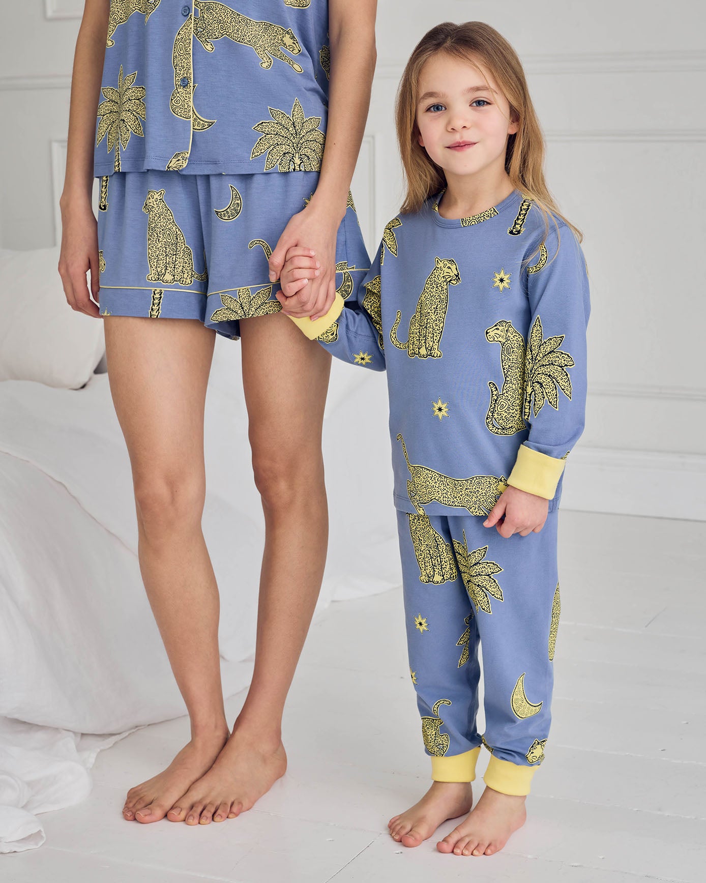 Kids Organic Cotton Midnight Leopard Print Long Pyjama Set