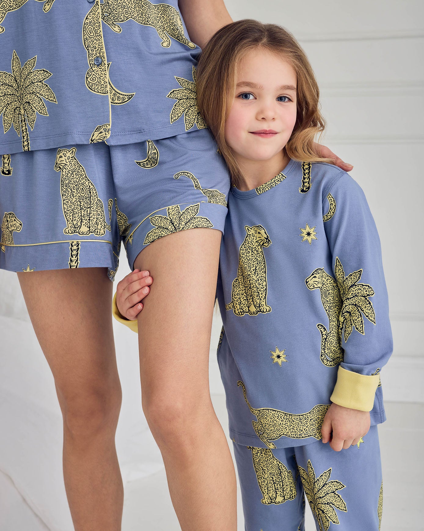 Kids Organic Cotton Midnight Leopard Print Long Pyjama Set