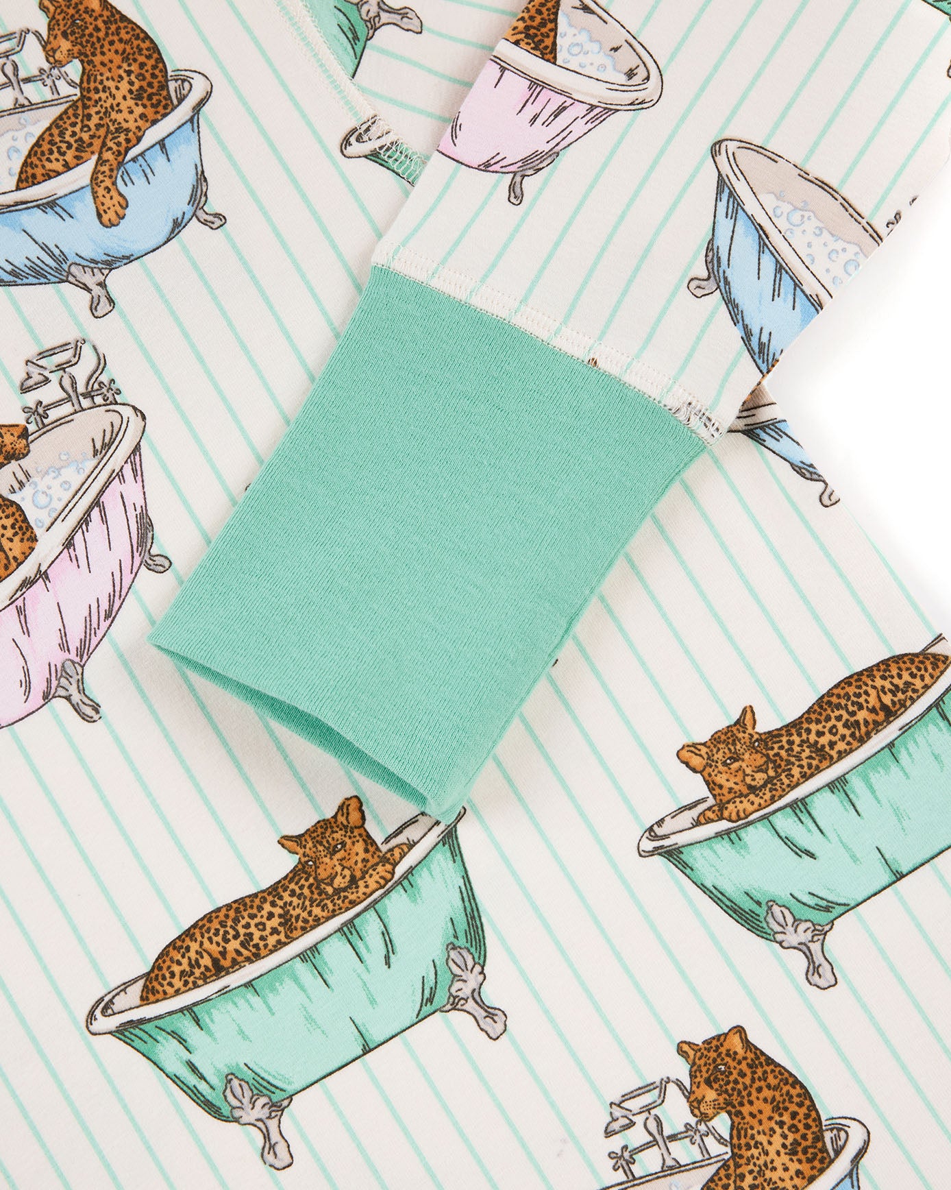 Kids Organic Cotton Bubble Bath Leopards Print Long Pyjama Set