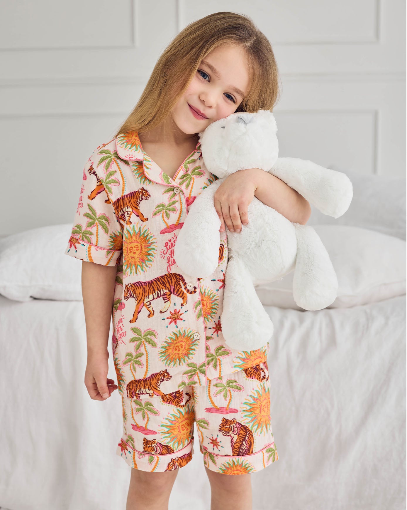 Organic Cotton Cheesecloth Siesta Tiger Print Short Pyjama Set