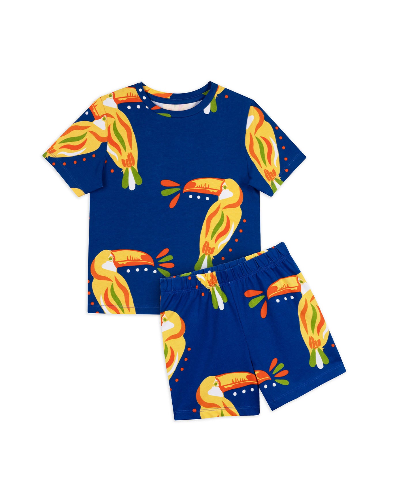 Kids Organic Cotton Toucan Print Short Pyjama Set