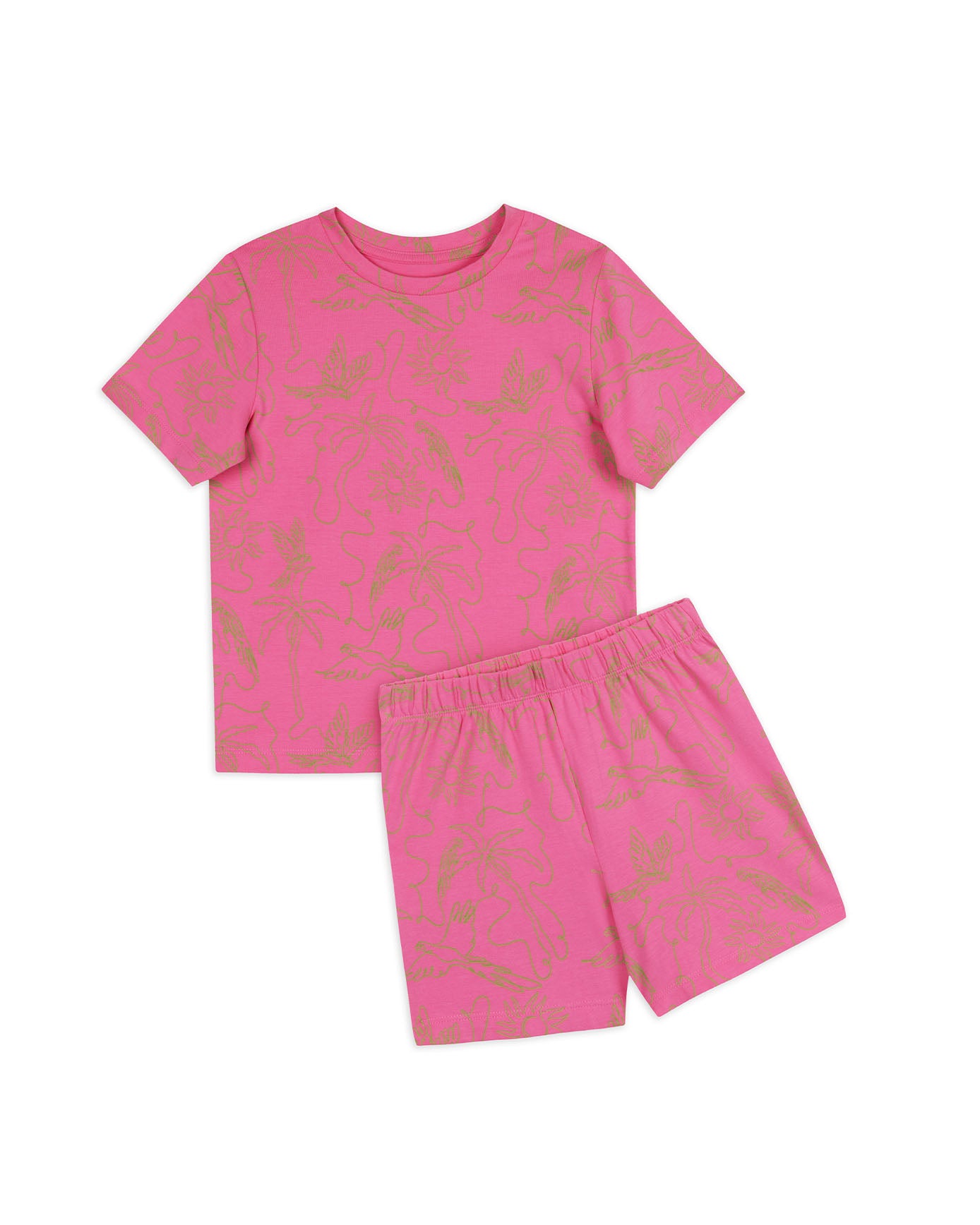 Kids Organic Cotton Fiesta Graphic Print Short Pyjama Set