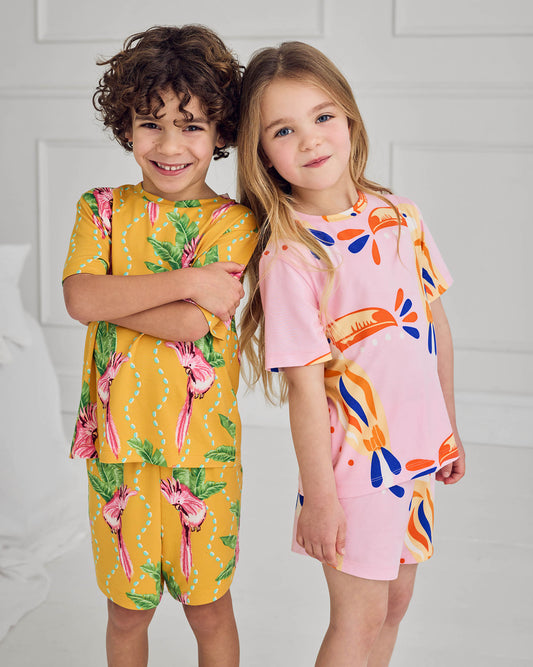 model note: (Left) Cassius is 3'6 and is wearing size UK 5-6 (Right) Fiadh is 3'7" and is wearing a UK 5-6