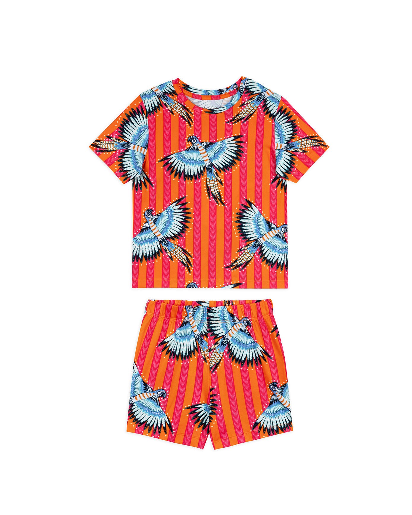 Parrot Stripe Print Short Pyjama Set