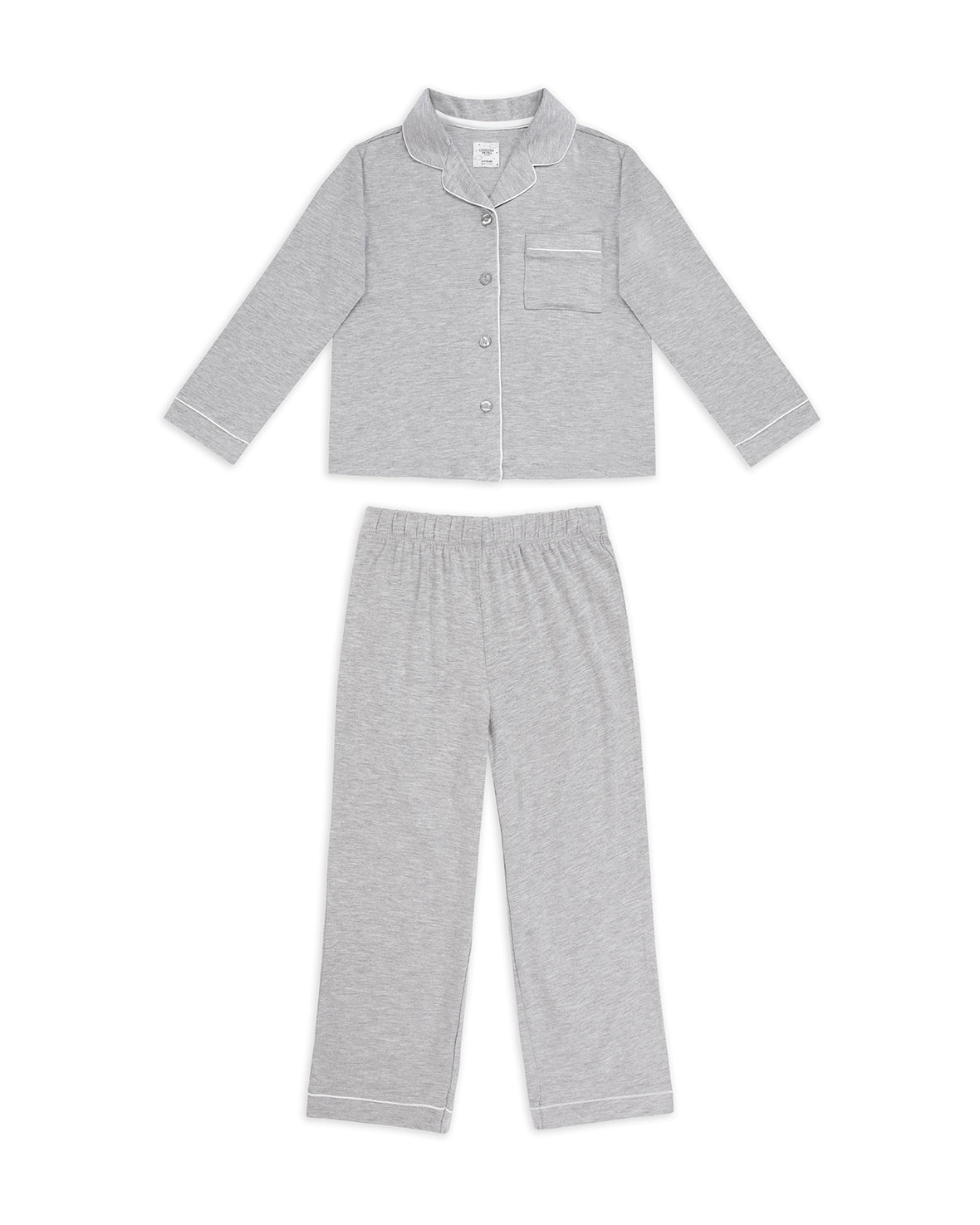 Kids' TENCEL™ Modal Long Button Up Pyjama Set - Grey