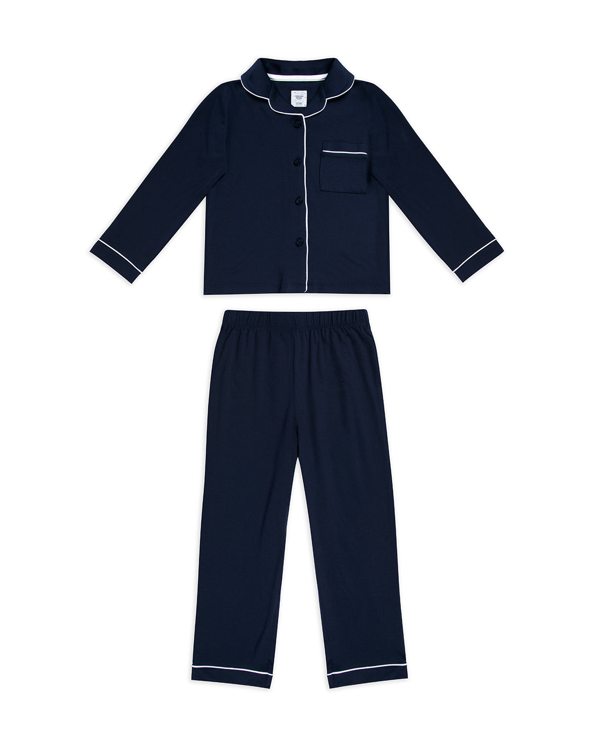 Kids' TENCEL™ Modal Long Button Up Pyjama Set - Navy