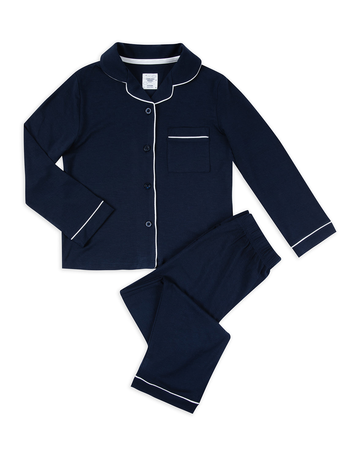 Kids' TENCEL™ Modal Long Button Up Pyjama Set - Navy