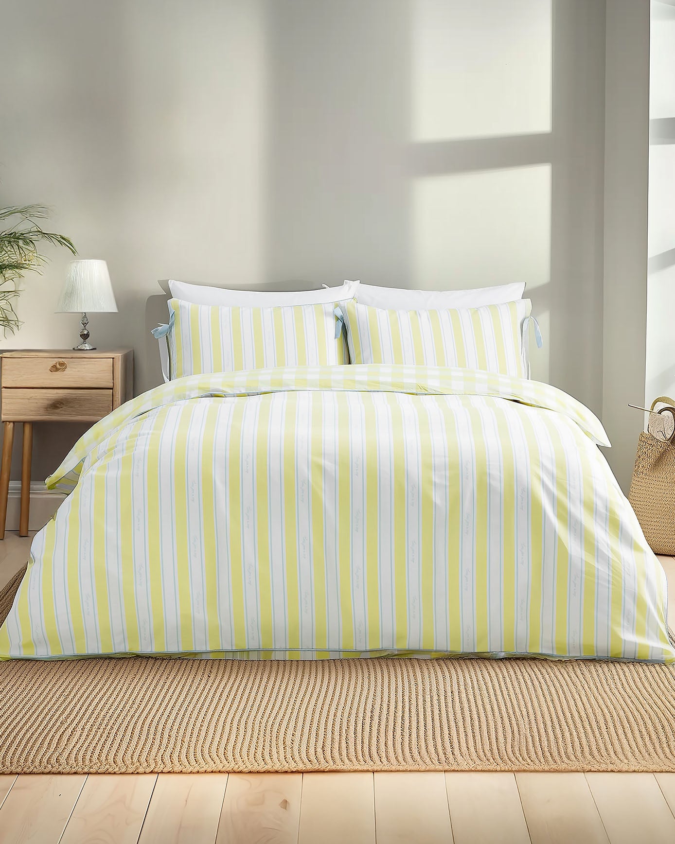 Cotton Time For A Nap Print Reversible Bedding Set