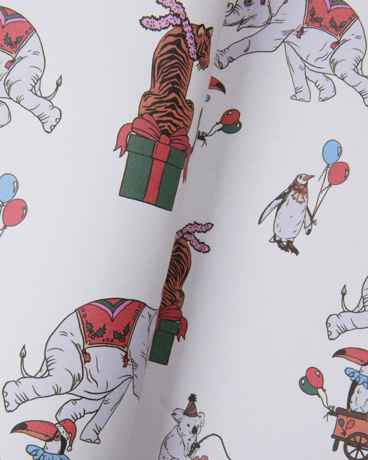 Christmas Carnival Animals Wrapping Paper