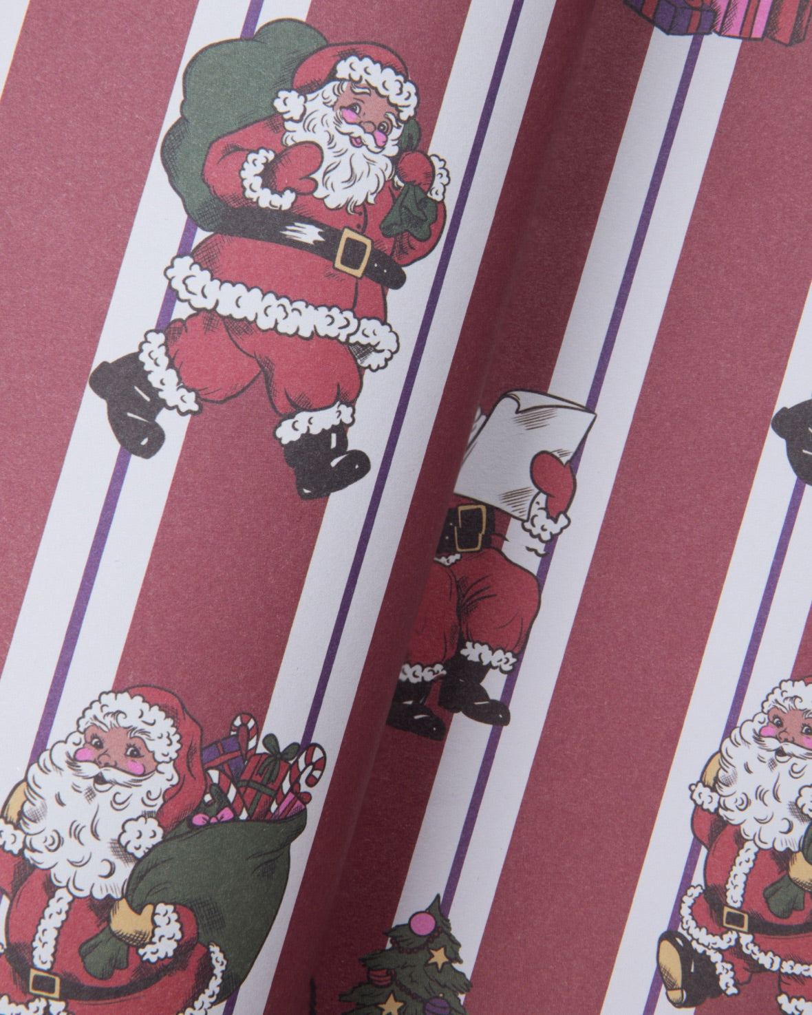 Christmas Santa Stripe Wrapping Paper