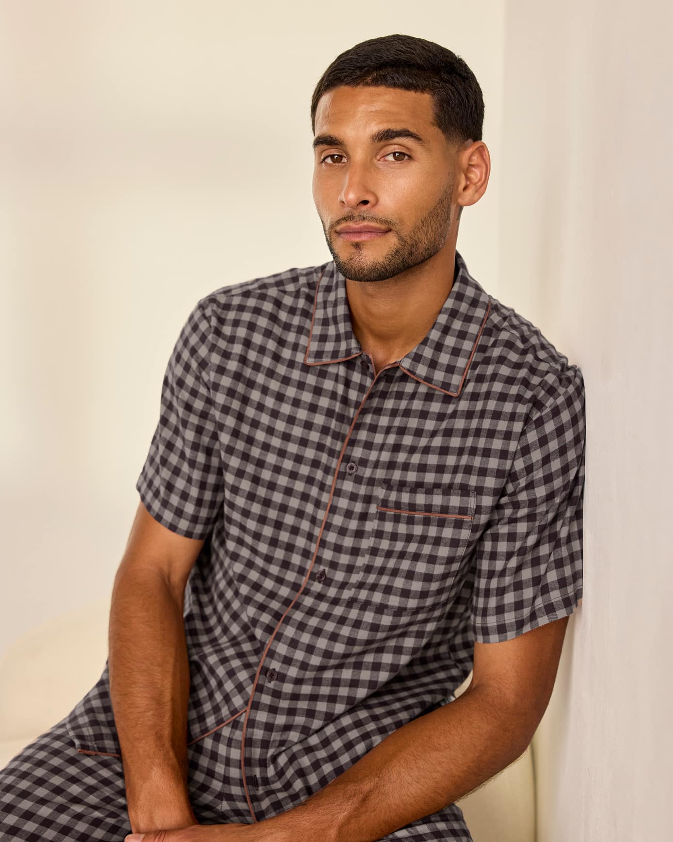 Organic Cotton Gingham Long Pyjama Set