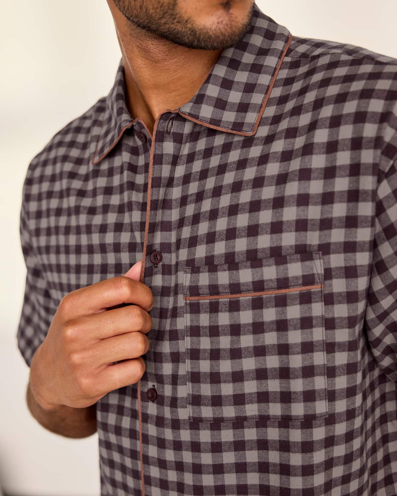 Organic Cotton Gingham Long Pyjama Set