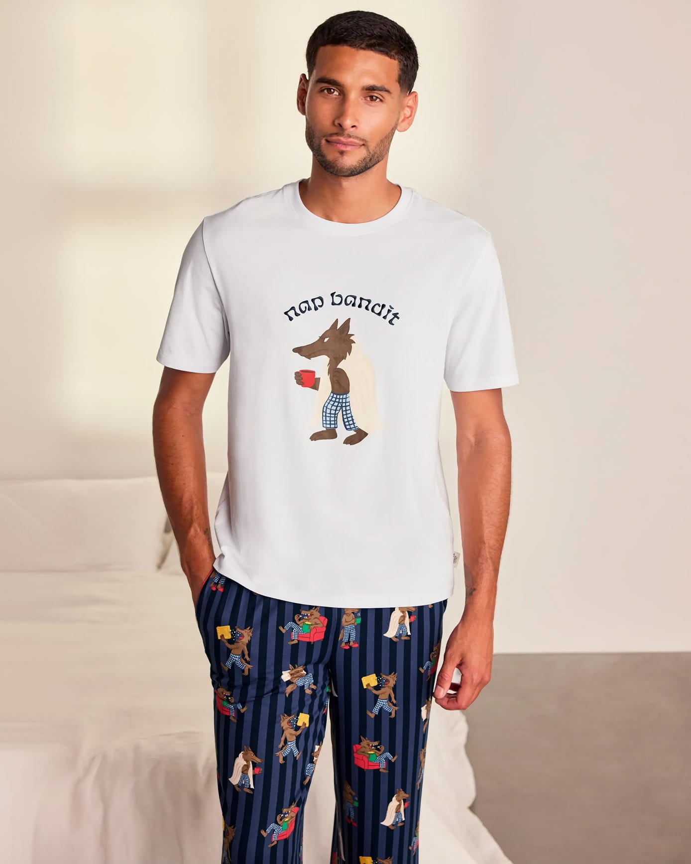 Nap Bandit Wolf Graphic Tee Long Pyjama Set