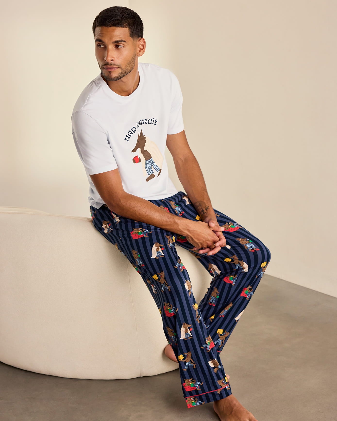 Nap Bandit Wolf Graphic Tee Long Pyjama Set