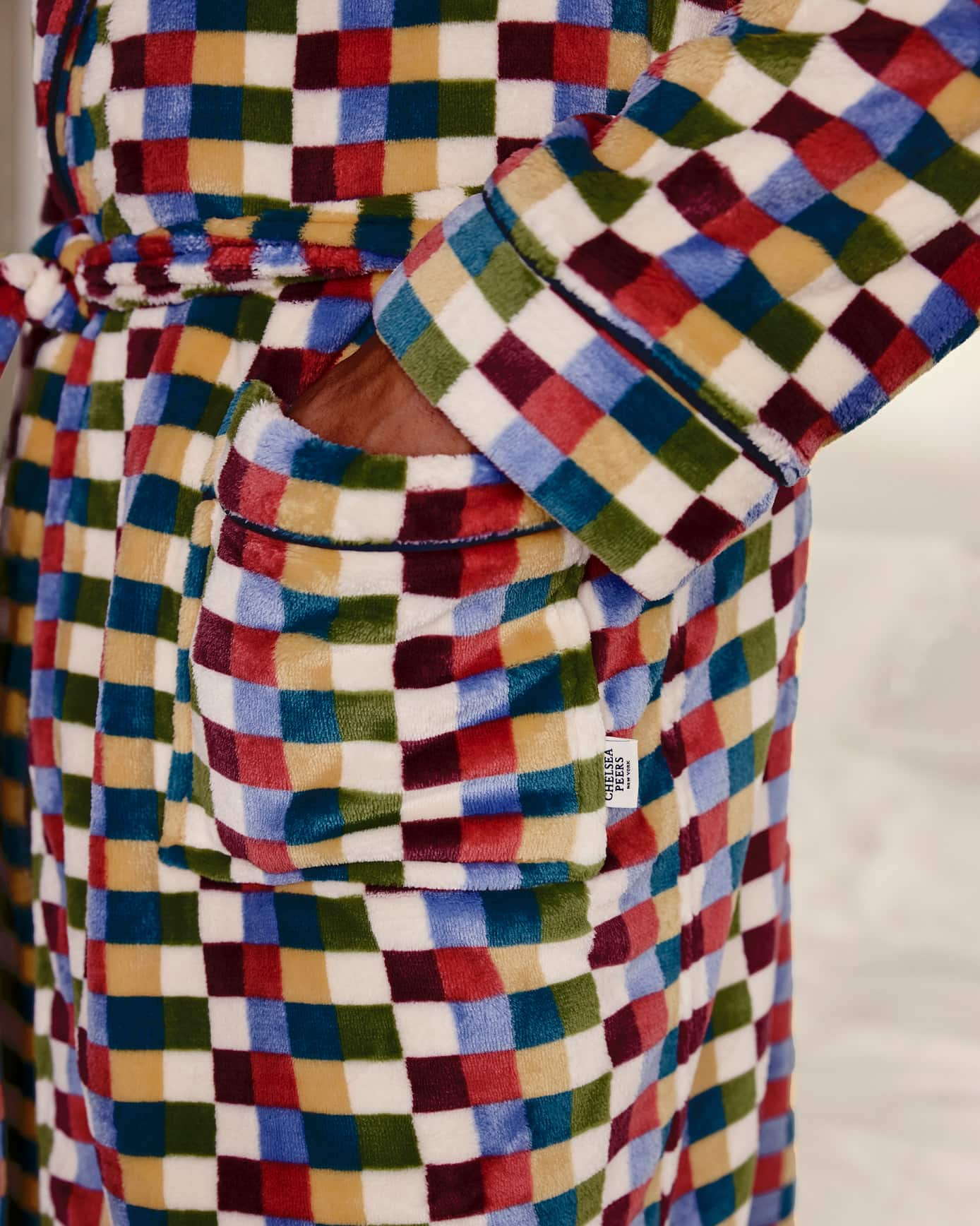 Fleece Retro Check Print Dressing Gown