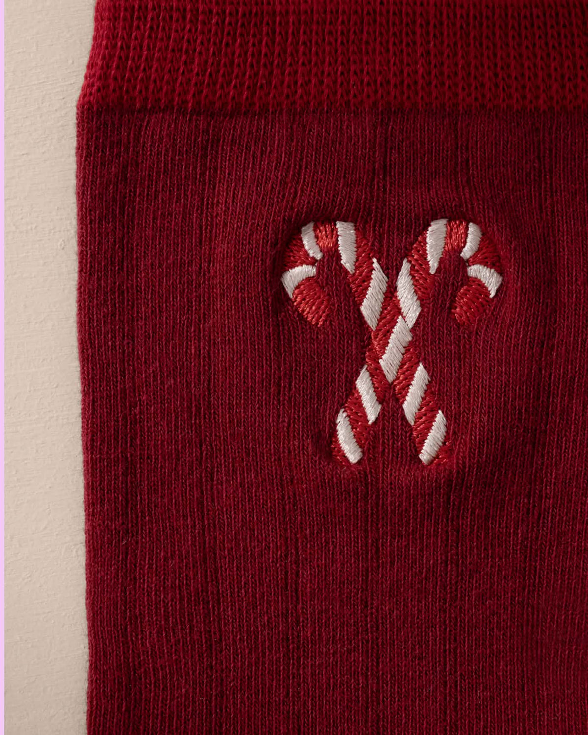 Mens Organic Cotton Embroidered Christmas Chip & Friends Stripe Bauble Socks