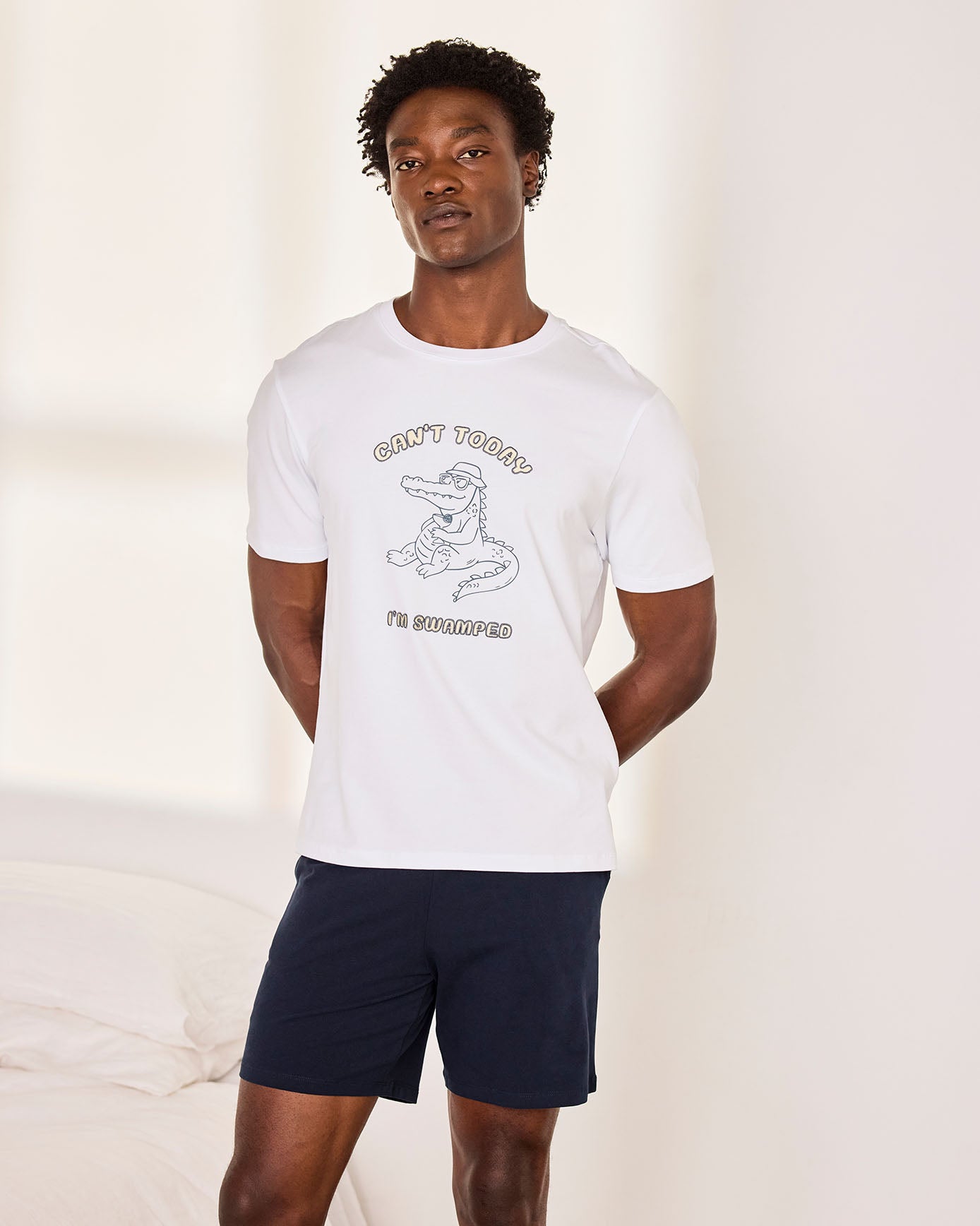 Organic Cotton Embroidered Can't Today I'm Swamped Short Pyjama Set