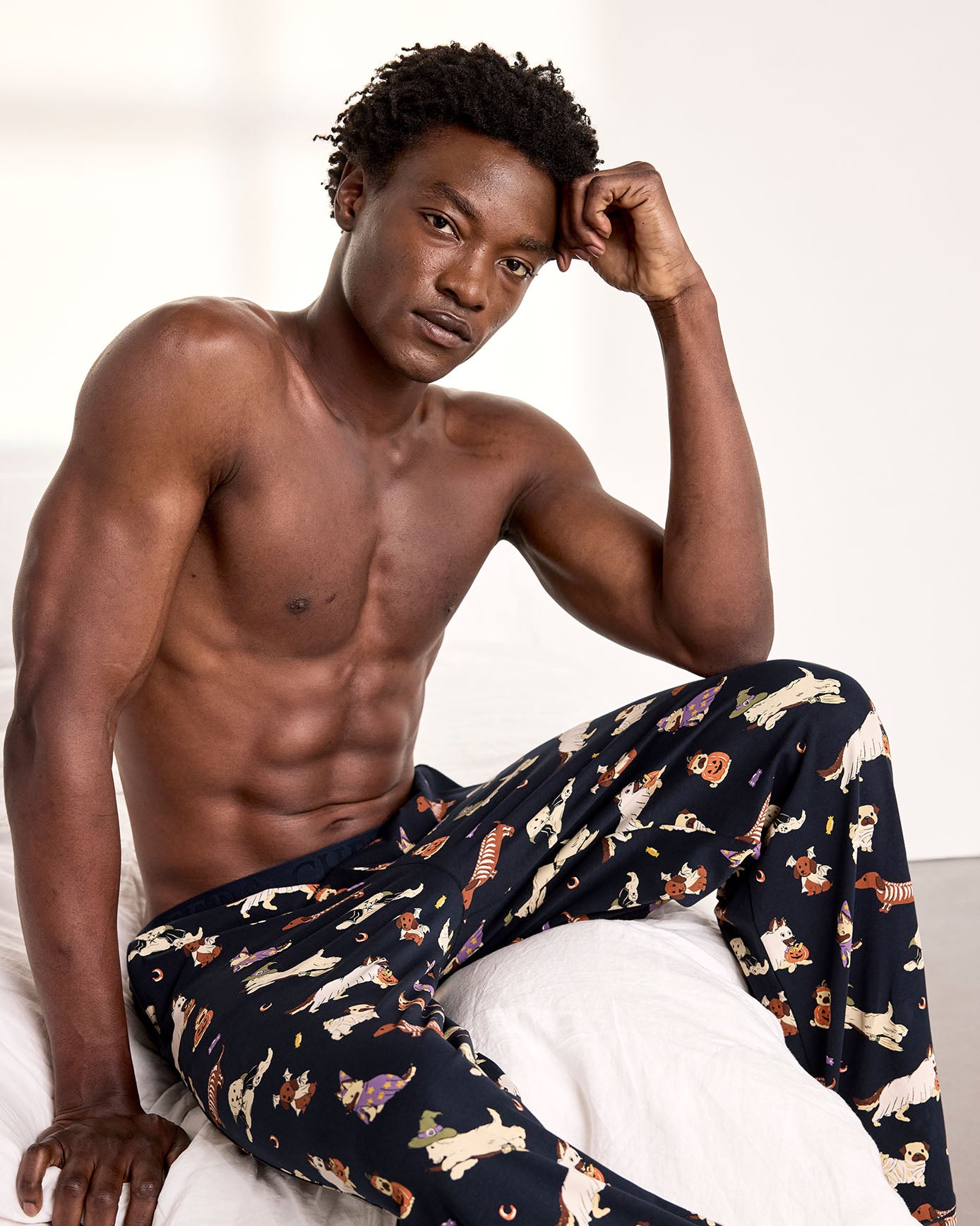 Organic Cotton Halloween Dogs Print Long Pyjama Bottoms