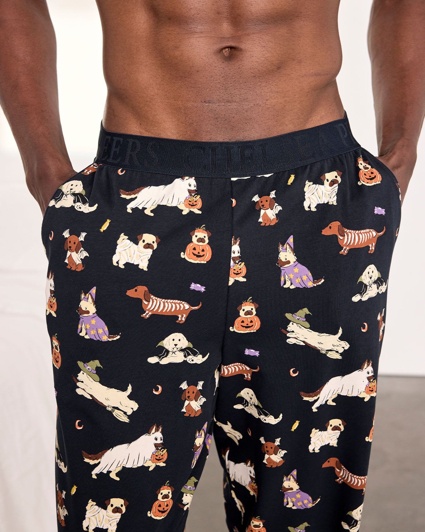 Organic Cotton Halloween Dogs Print Long Pyjama Bottoms
