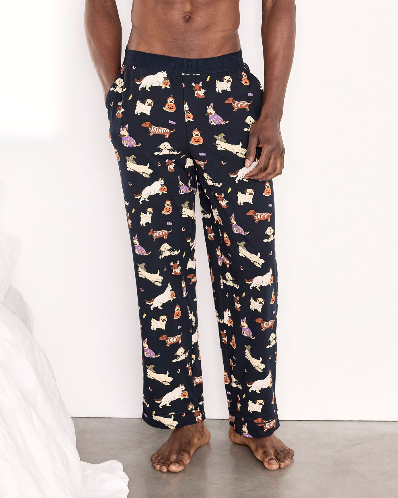 Organic Cotton Halloween Dogs Print Long Pyjama Bottoms