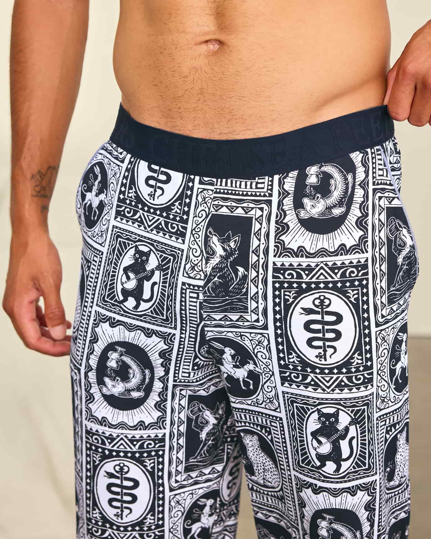 Organic Cotton Once Upon a Time Tile Print Long Pyjama Bottoms