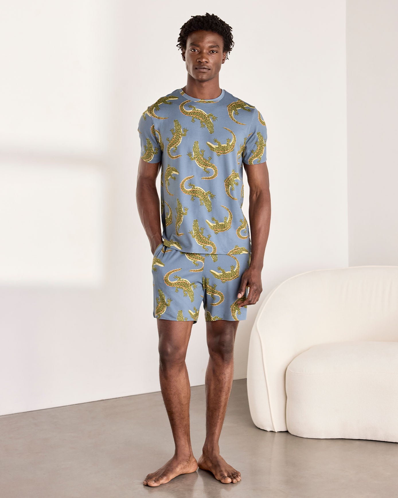 Crocodile Lagoon Print Short Pyjama Set