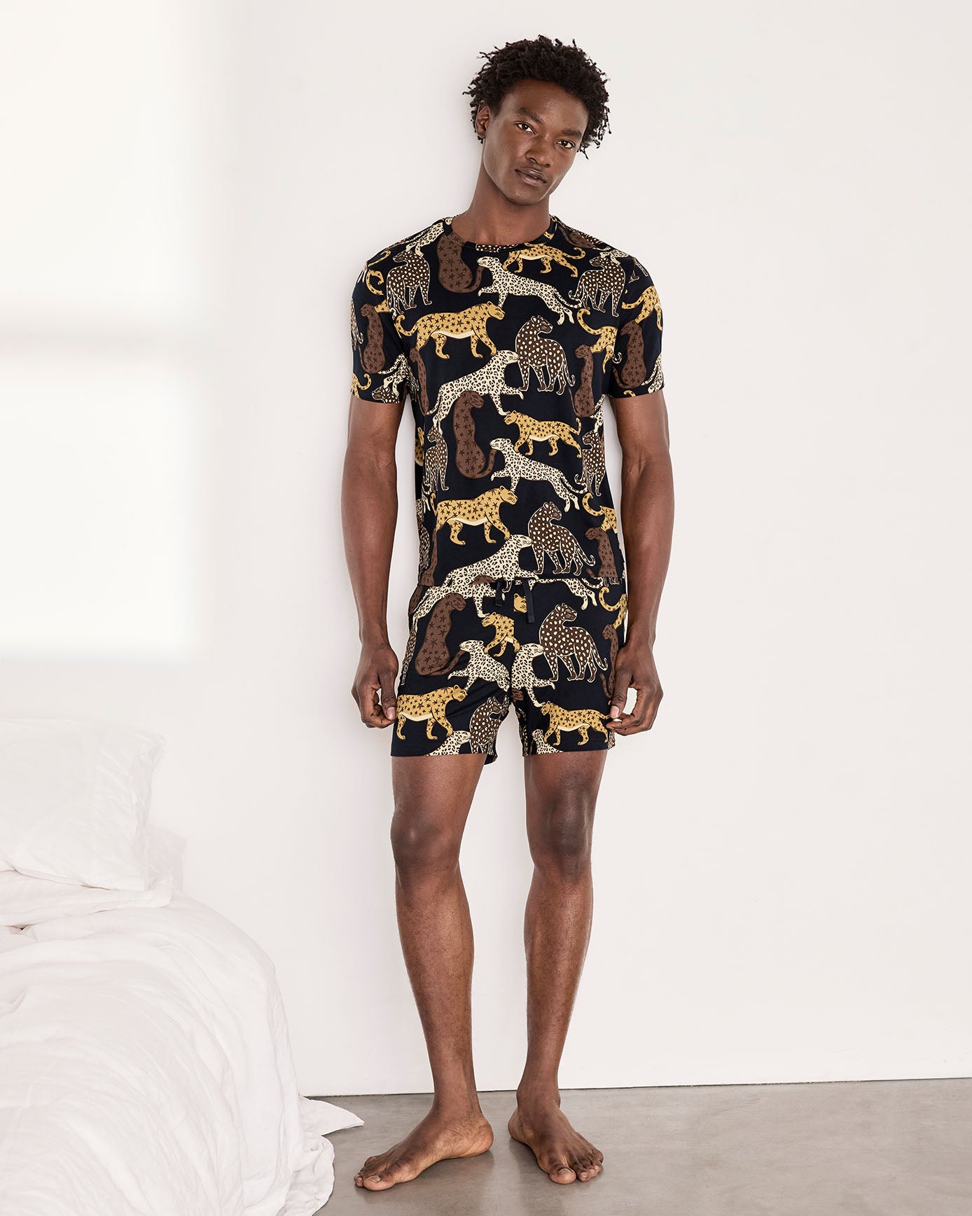 Starry Leopard Print Short Pyjama Set