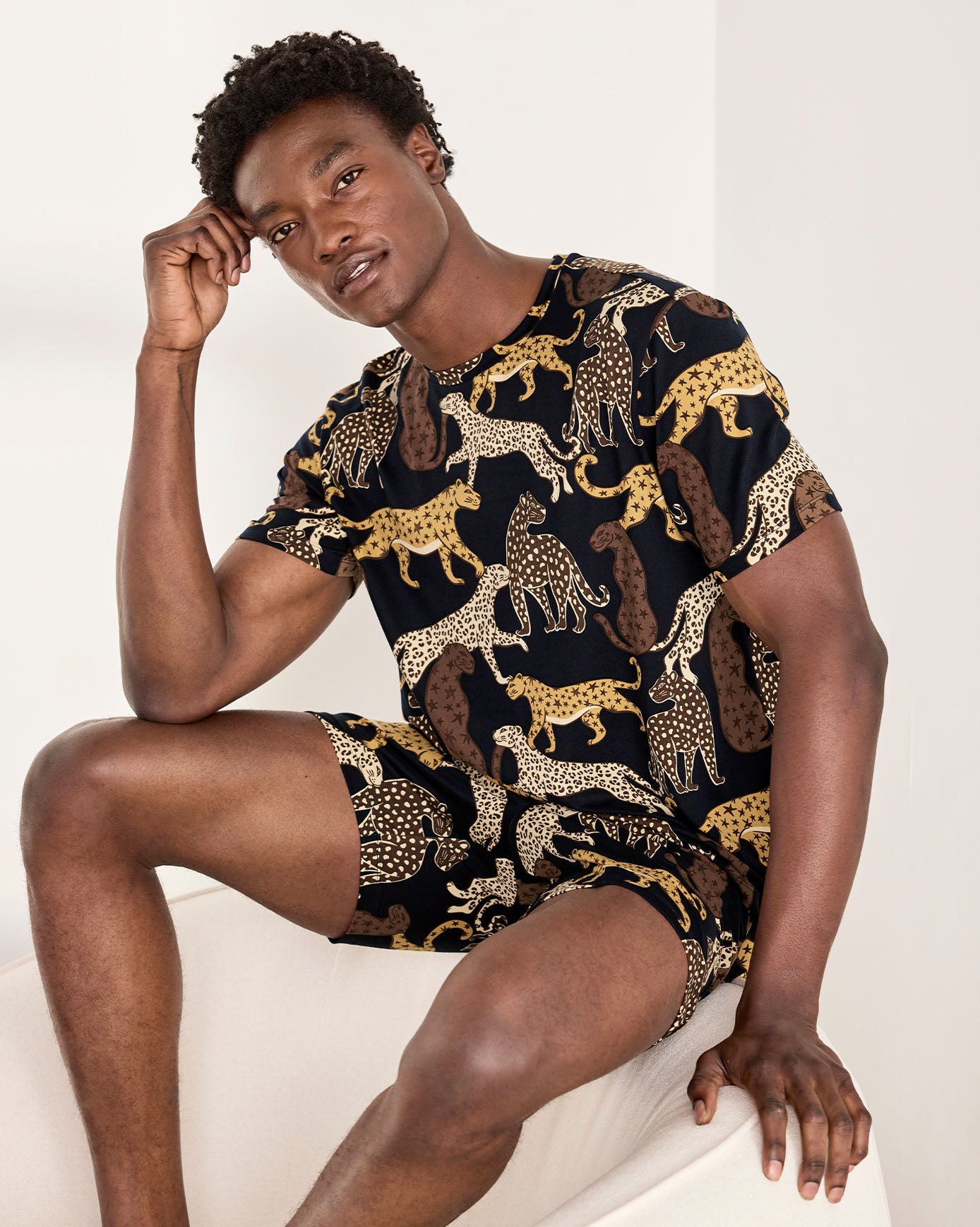 Starry Leopard Print Short Pyjama Set