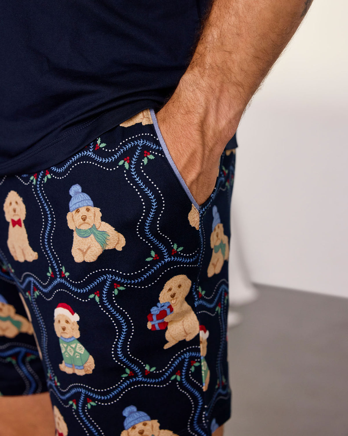 Christmas Chip the Cockapoo Portraits Print Short Pyjama Set