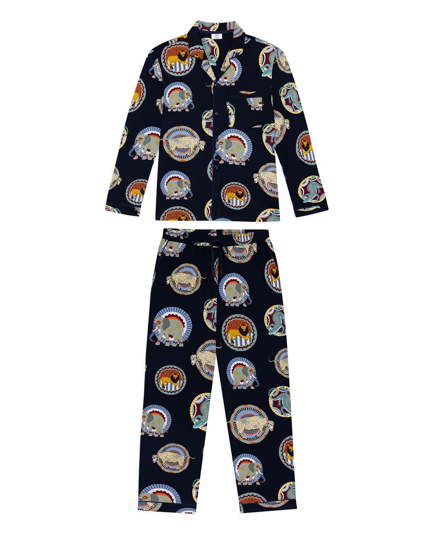 Safari Animal Plate Print Long Pyjama Set