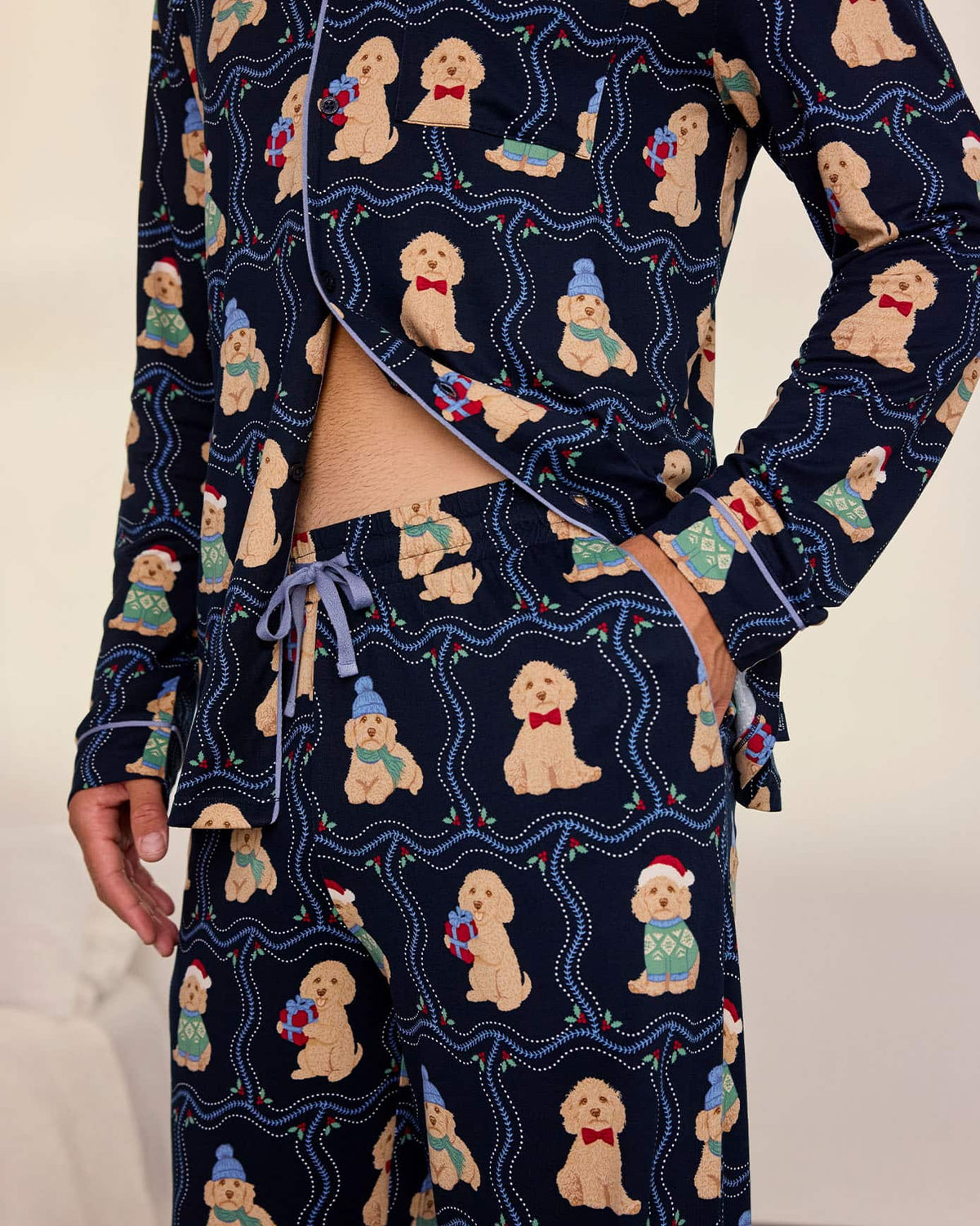 Christmas Chip the Cockapoo Portraits Print Long Pyjama Set