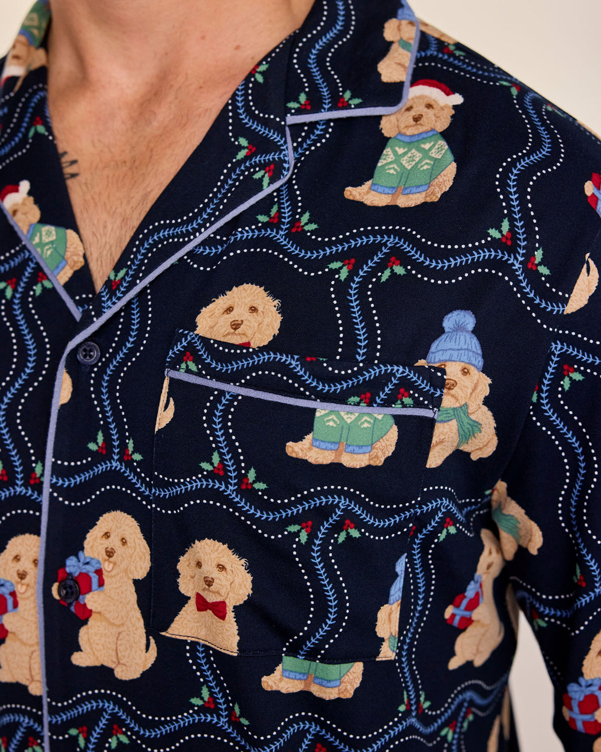 Christmas Chip the Cockapoo Portraits Print Long Pyjama Set