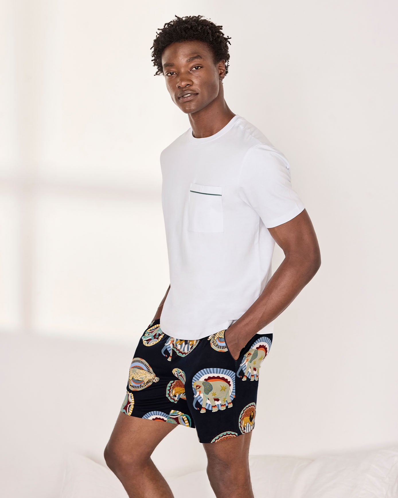 Safari Animal Plate Print Short Pyjama Set