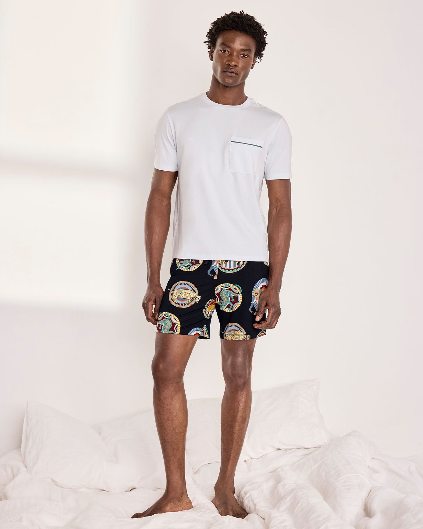 Safari Animal Plate Print Short Pyjama Set