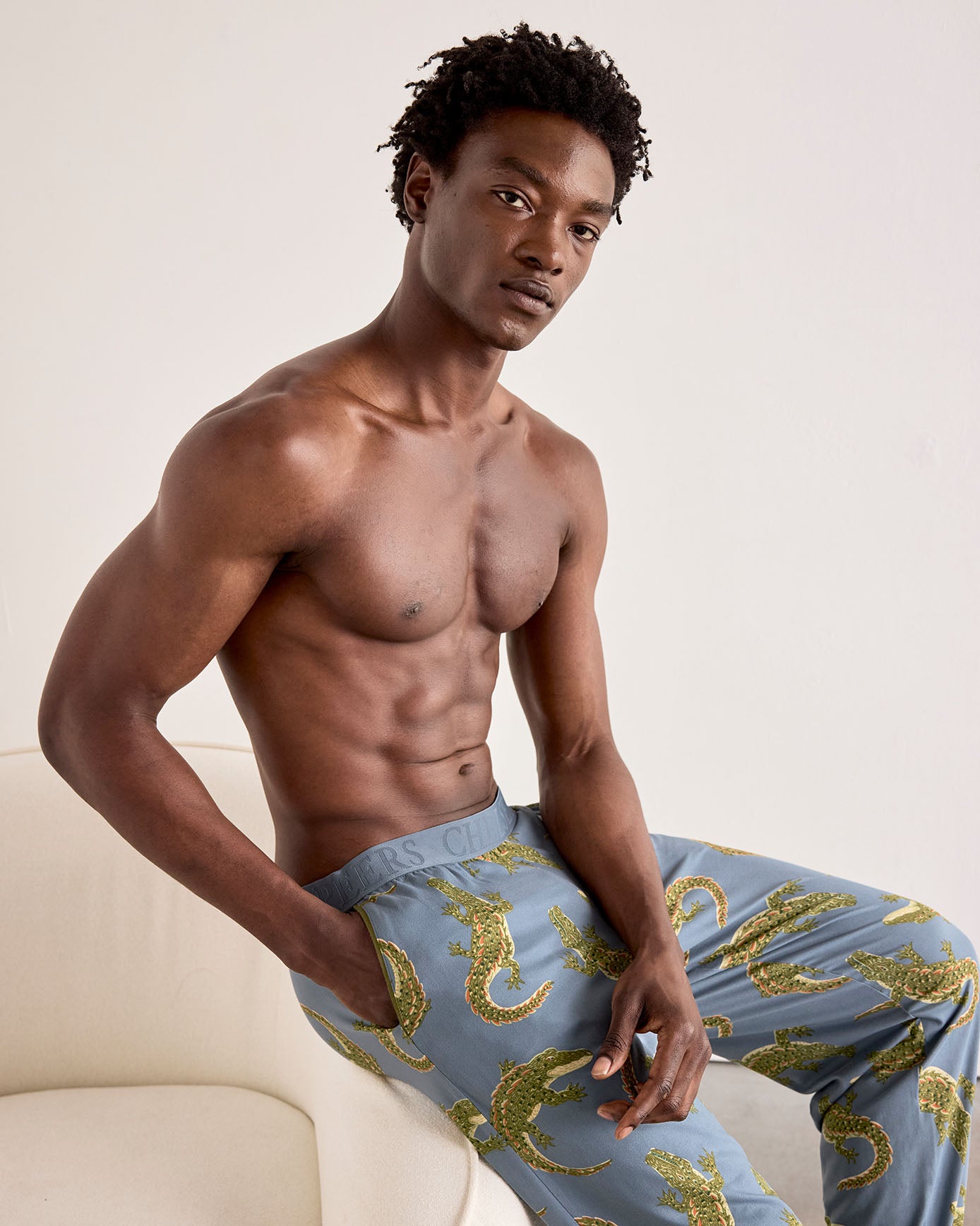 Crocodile Lagoon Print Long Pyjama Bottoms