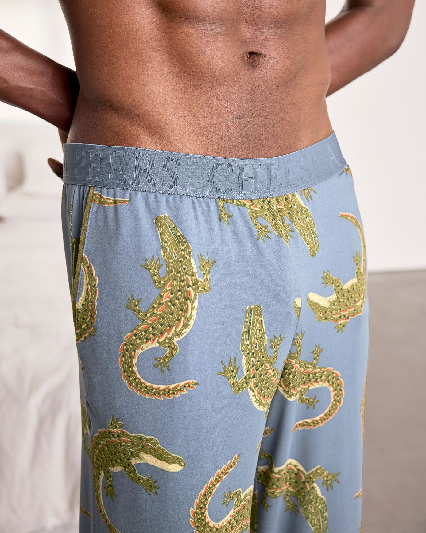 Crocodile Lagoon Print Long Pyjama Bottoms