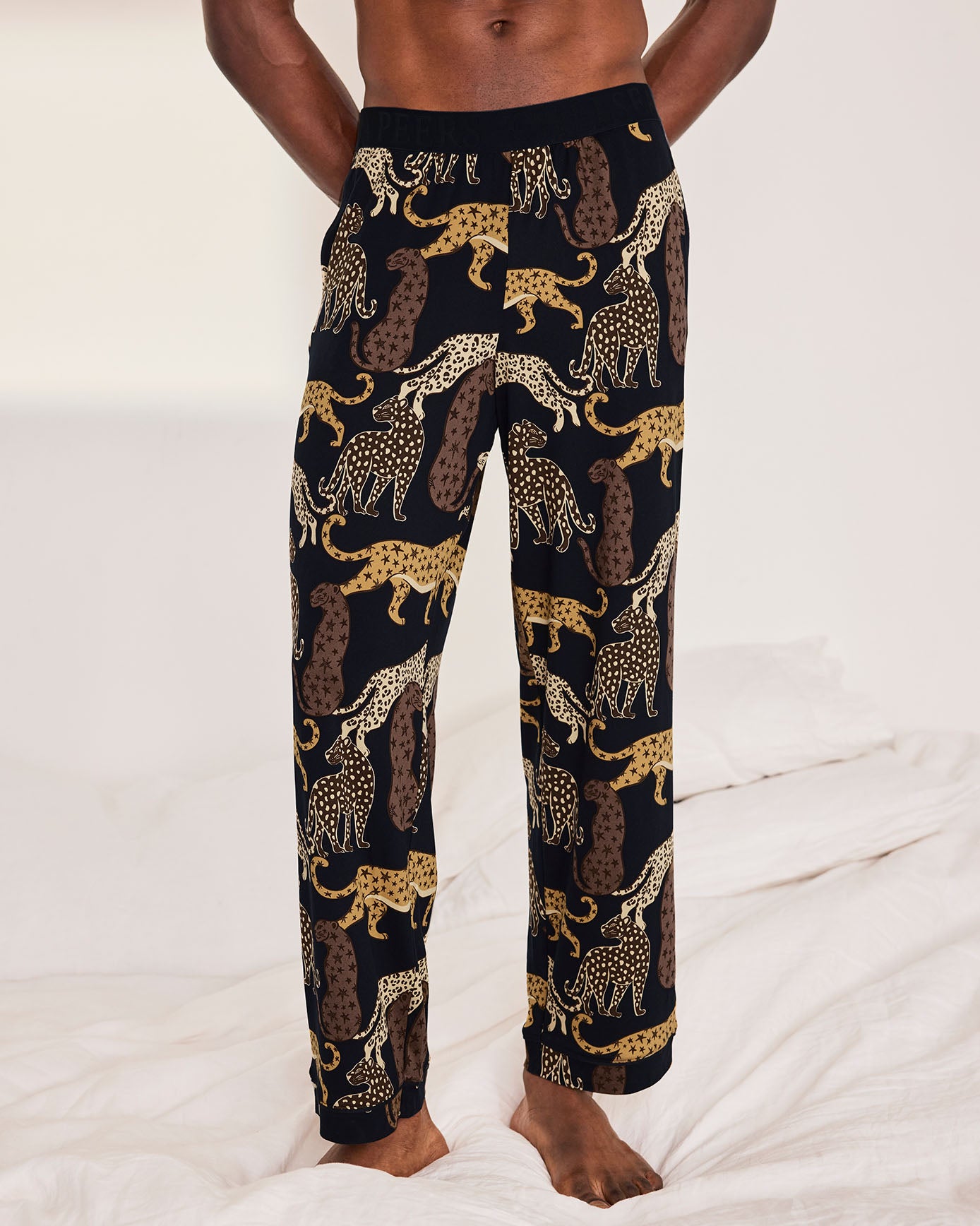 Starry Leopard Print Long Pyjama Bottoms