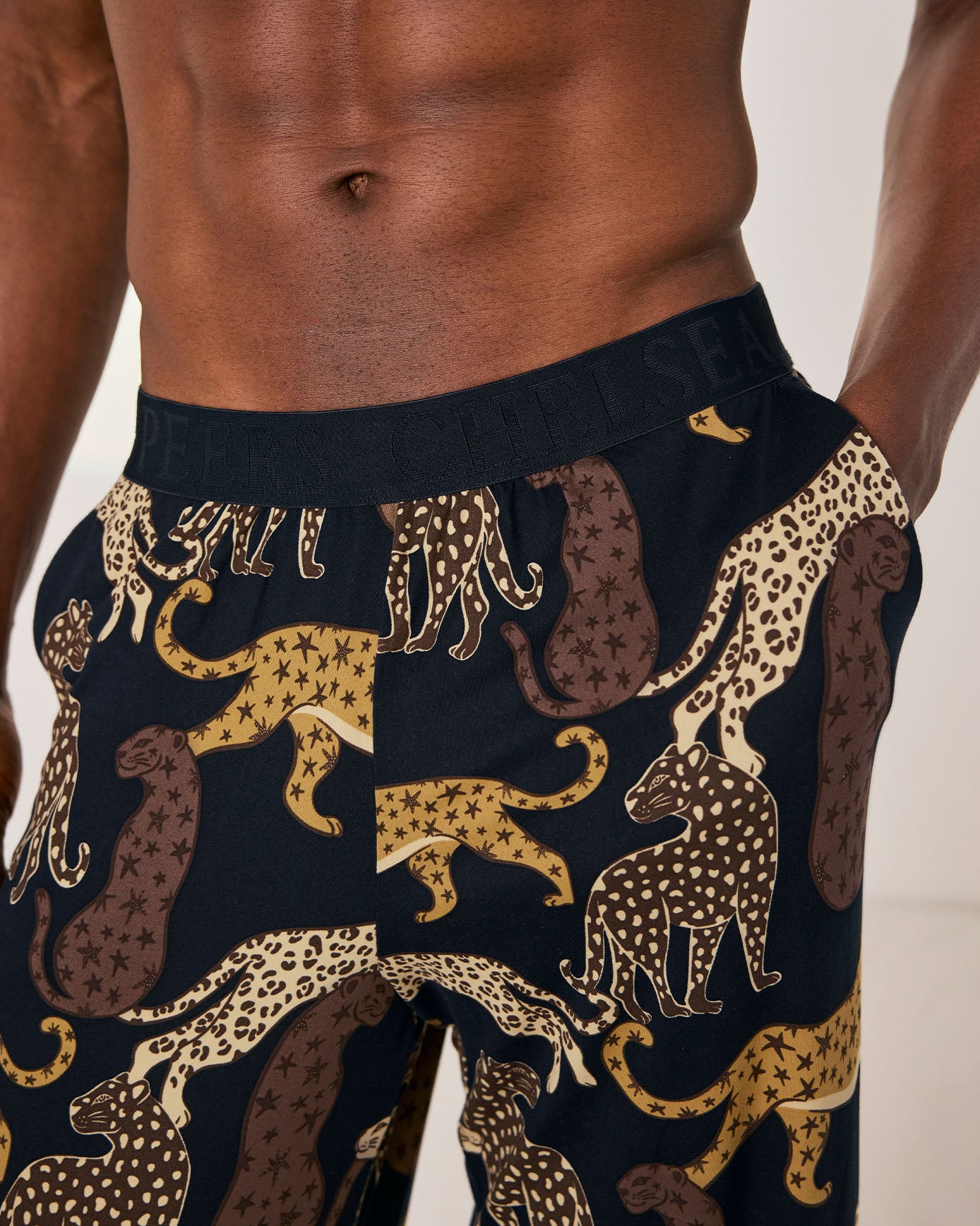 Starry Leopard Print Long Pyjama Bottoms